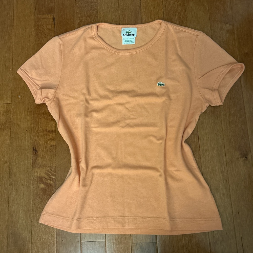 Lacoste Women's Short Sleeve Tee in Peach